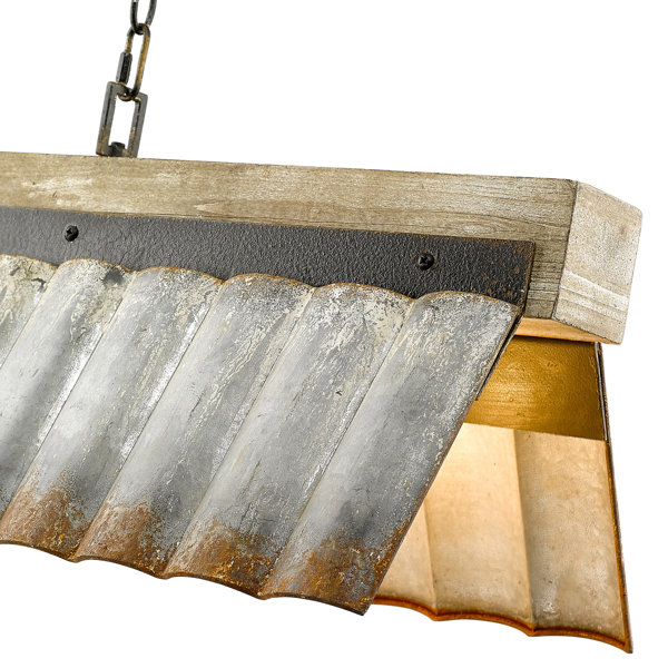 Williston Harjan 5 Light Antique Black Iron Kitchen Island